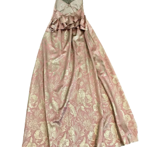 Rochas Pre-Fall 2017 Rose Gold Silk Versailles Evening Gown Small - Picture 7 of 16